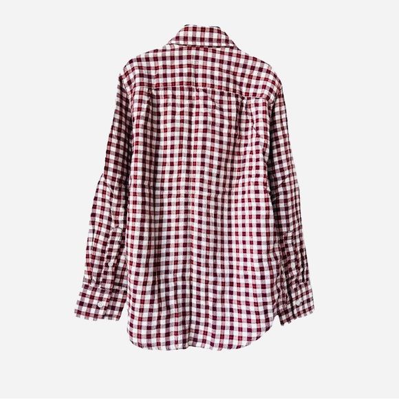 J.CREW CREWCUTS BOYS' CRINKLE COTTON SHIRT IN ORANGE PLAID, Size 8, NWT - Picture 5 of 16